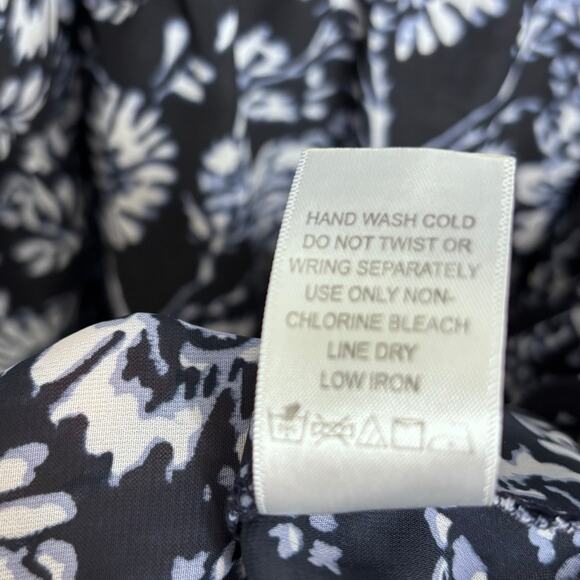 Ellos Wms 1X Blue Floral Dress Tie Waist Beach Resortwear Vacation Swim Cover Up - Picture 8 of 8